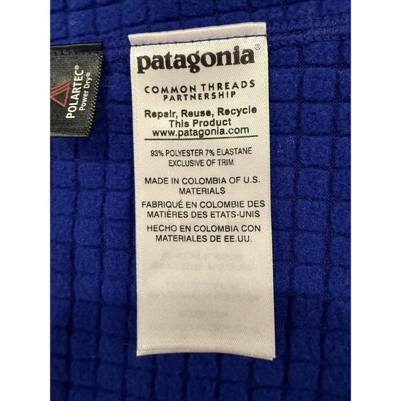 Patagonia R Series Full Zip Blue Grid Fleece Jacket Womens Size Large - Picture 8 of 10